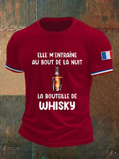 Men's Bouteille Whisky Au Bout De La Nuit Short Sleeves T-shirt