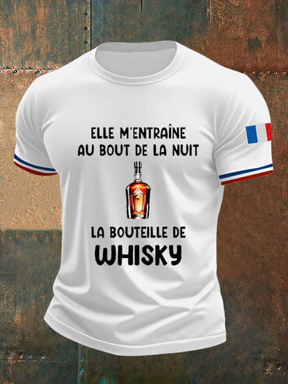 Men's Bouteille Whisky Au Bout De La Nuit Short Sleeves T-shirt