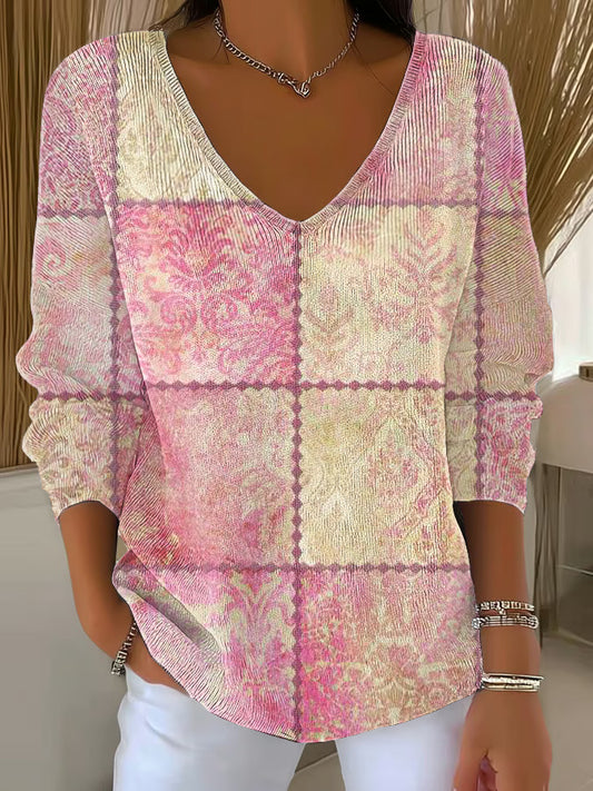 Women's Breast Cancer Pink Printed Casual Top