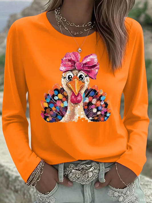 Women's Thanks giving day turkey  Printed Tops