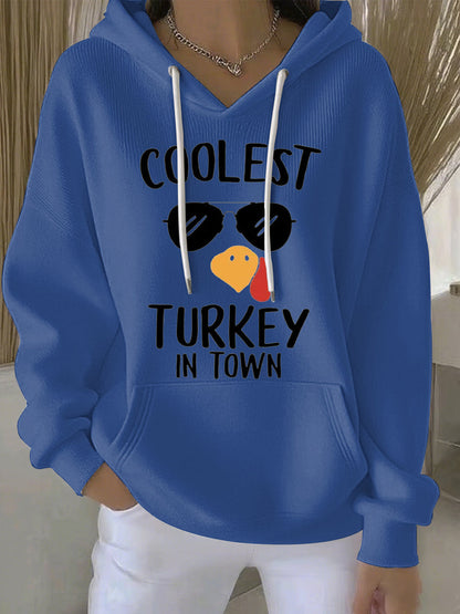 Women's Thanksgiving Print Casual Hoodie