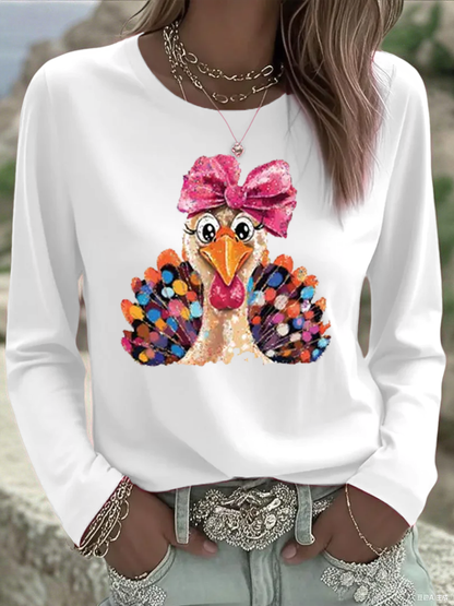 Women's Thanks giving day turkey  Printed Tops