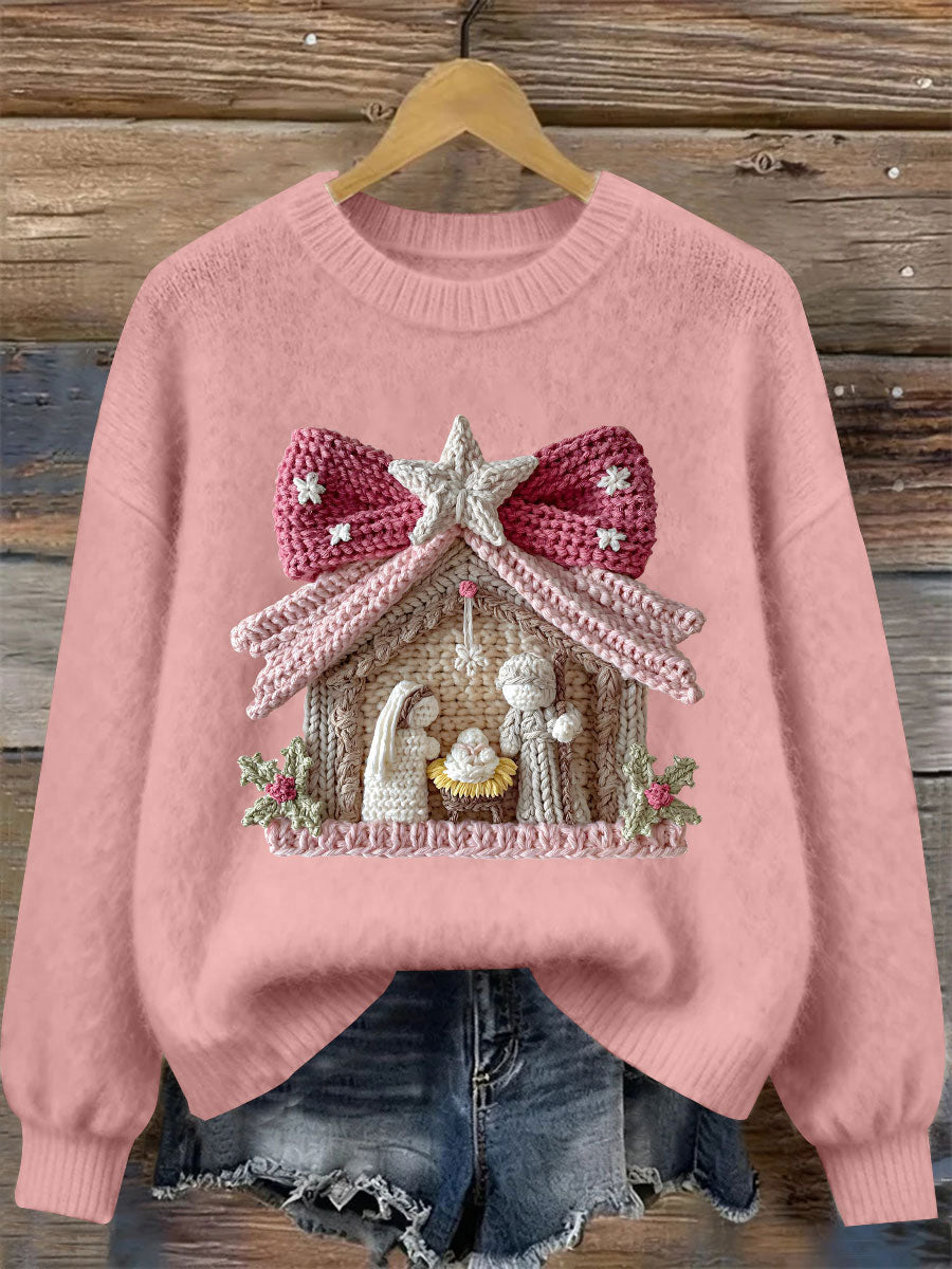 Women's Nativity Print Casual Sweatshirt