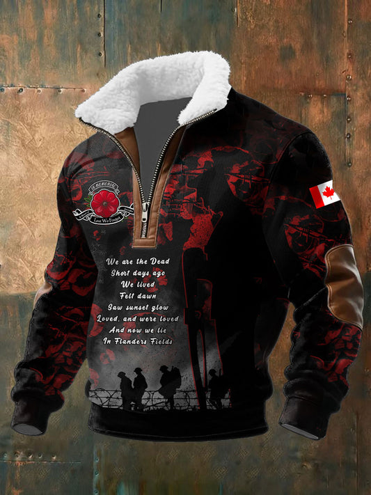Men's Canadian Remembrance Day Printed Casual Top