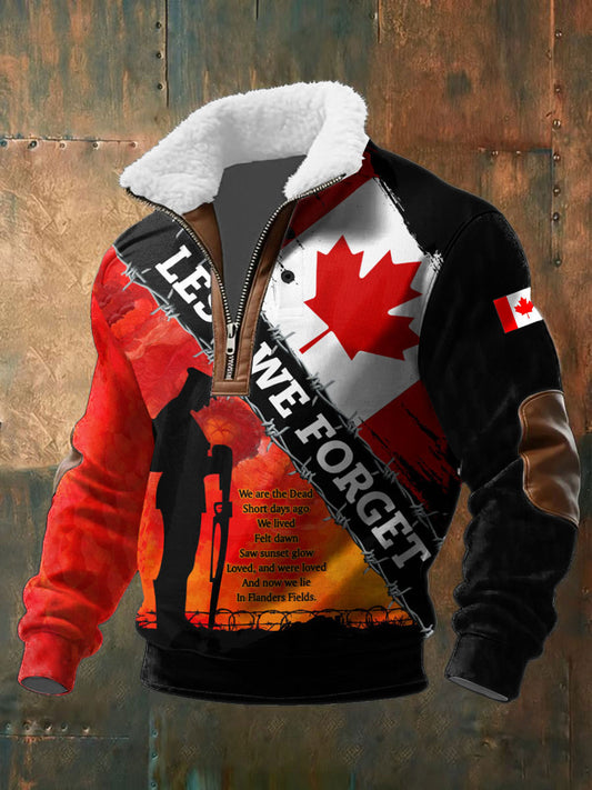 Men's Canadian Remembrance Day Printed Casual Top