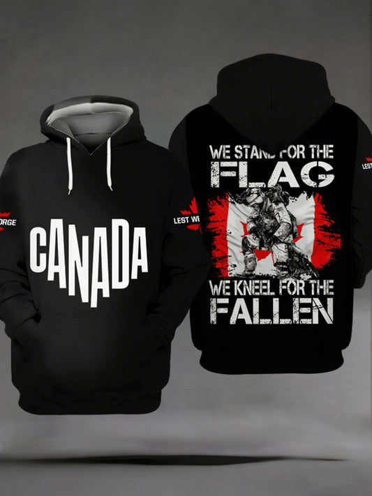 Men's Remembrance Day Printed Casual Hoodie