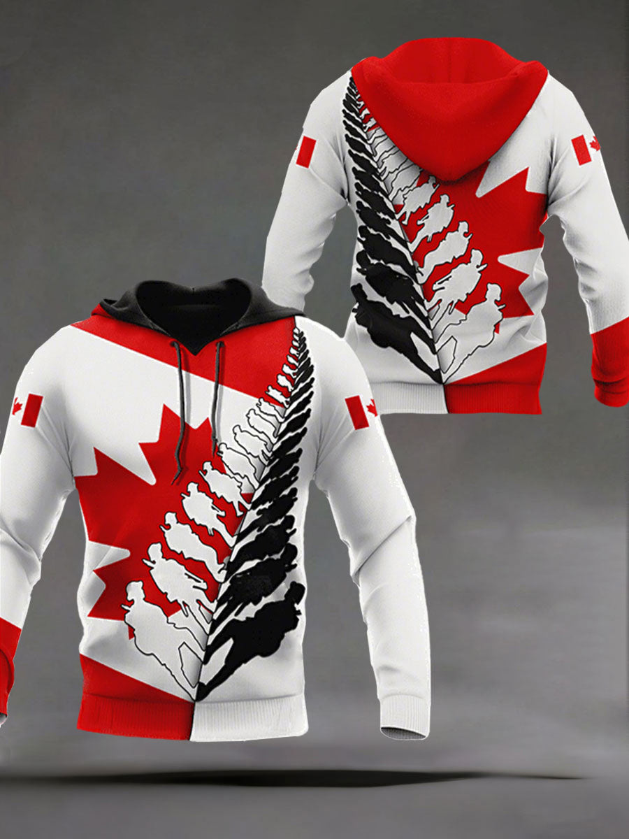 Men's Remembrance Day Printed Casual Hoodie