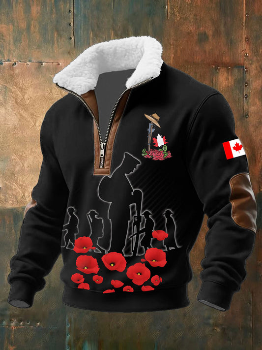 Men's Remembrance Day Printed Casual Top