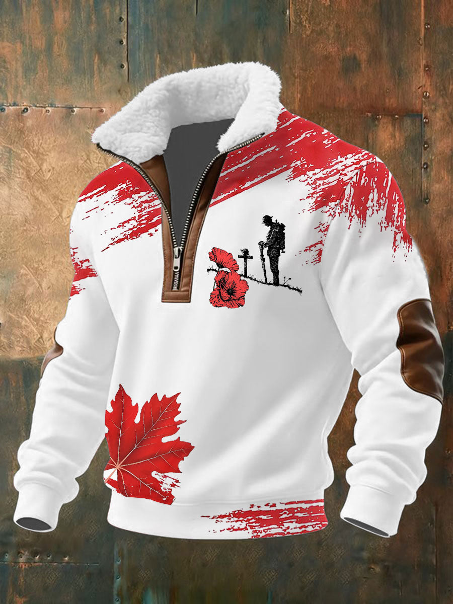 Men's Remembrance Day Printed Casual Top