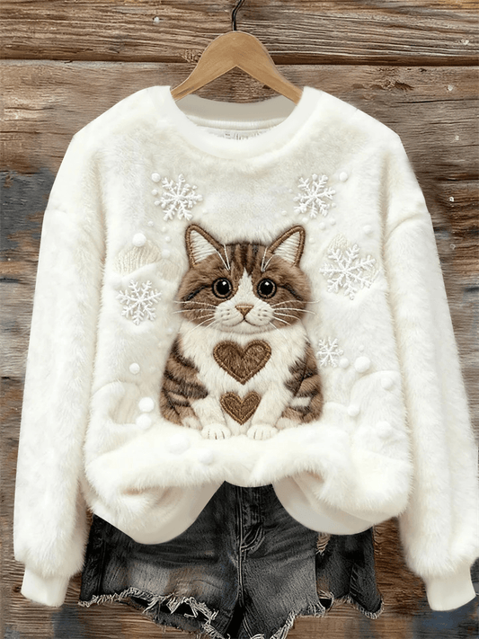 Women's Cat Print Casual Top