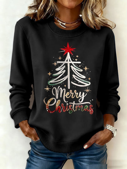 Women's Christmas Cross Print Casual Sweatshirt
