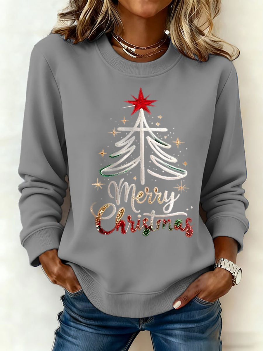Women's Christmas Cross Print Casual Sweatshirt