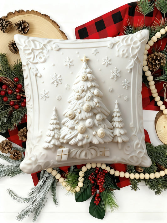 Retro Cheerful Christmas Tree Home Decor Pillow