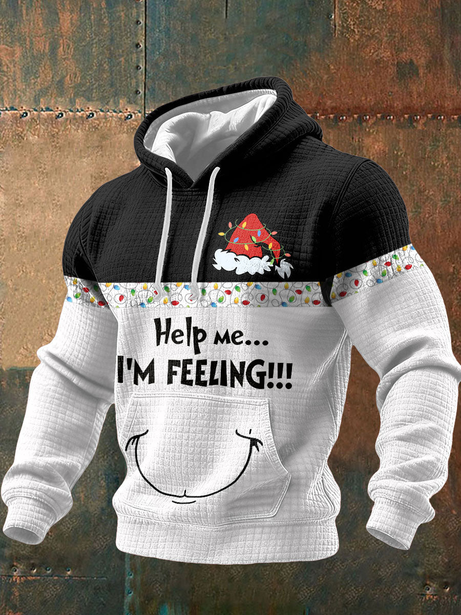 Men's Christmas Funny Feeling Printed Hoodie