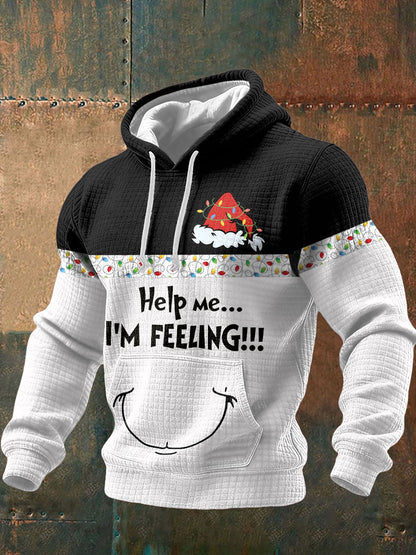 Men's Christmas Funny Feeling Printed Hoodie