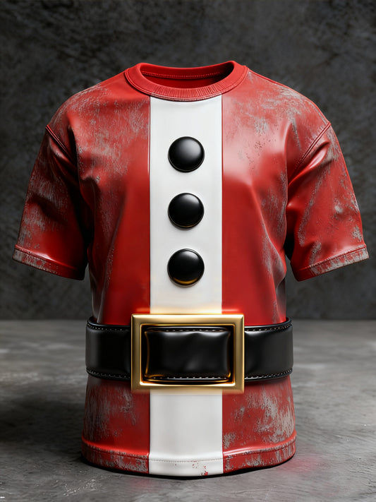 Fun Christmas Santa Belt Casual T-Shirt
