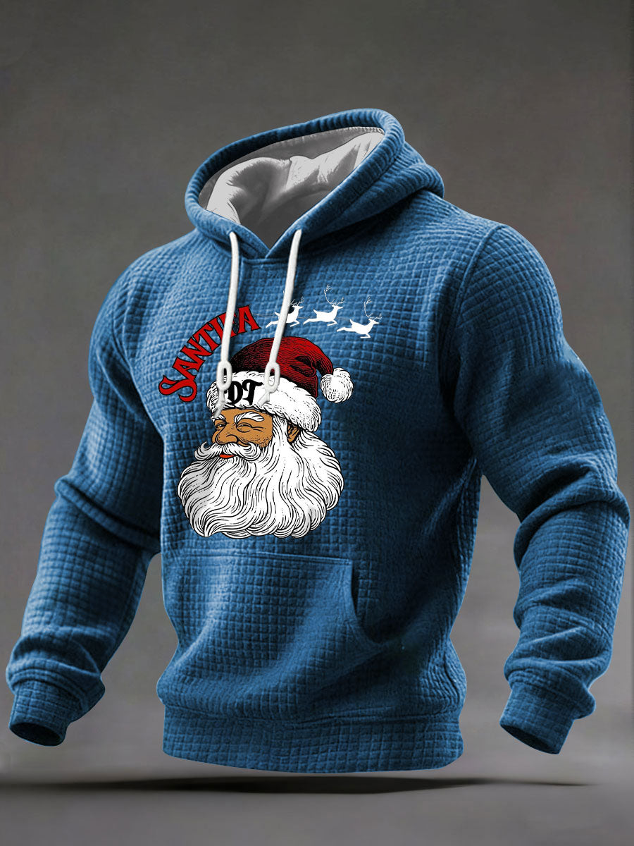 Men's Santa Claus FDT Print Casual Hoodie