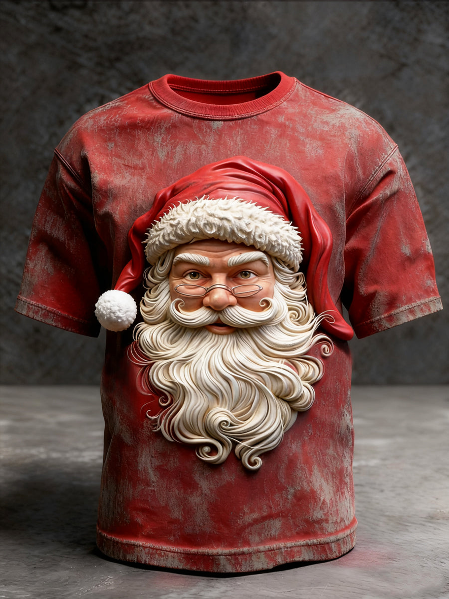 Retro Christmas Santa Claus Casual T-Shirt
