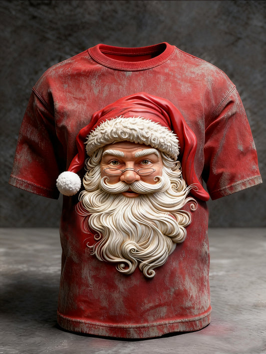 Retro Christmas Santa Claus Casual T-Shirt