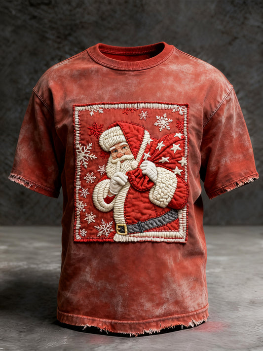 Retro Christmas Cute Santa Casual T-Shirt