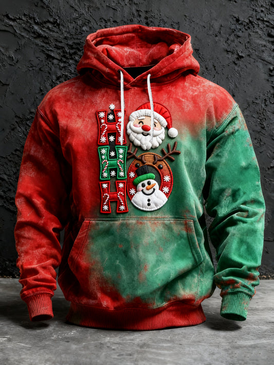 Retro Christmas Fun Santa HO Gradient Hoodie