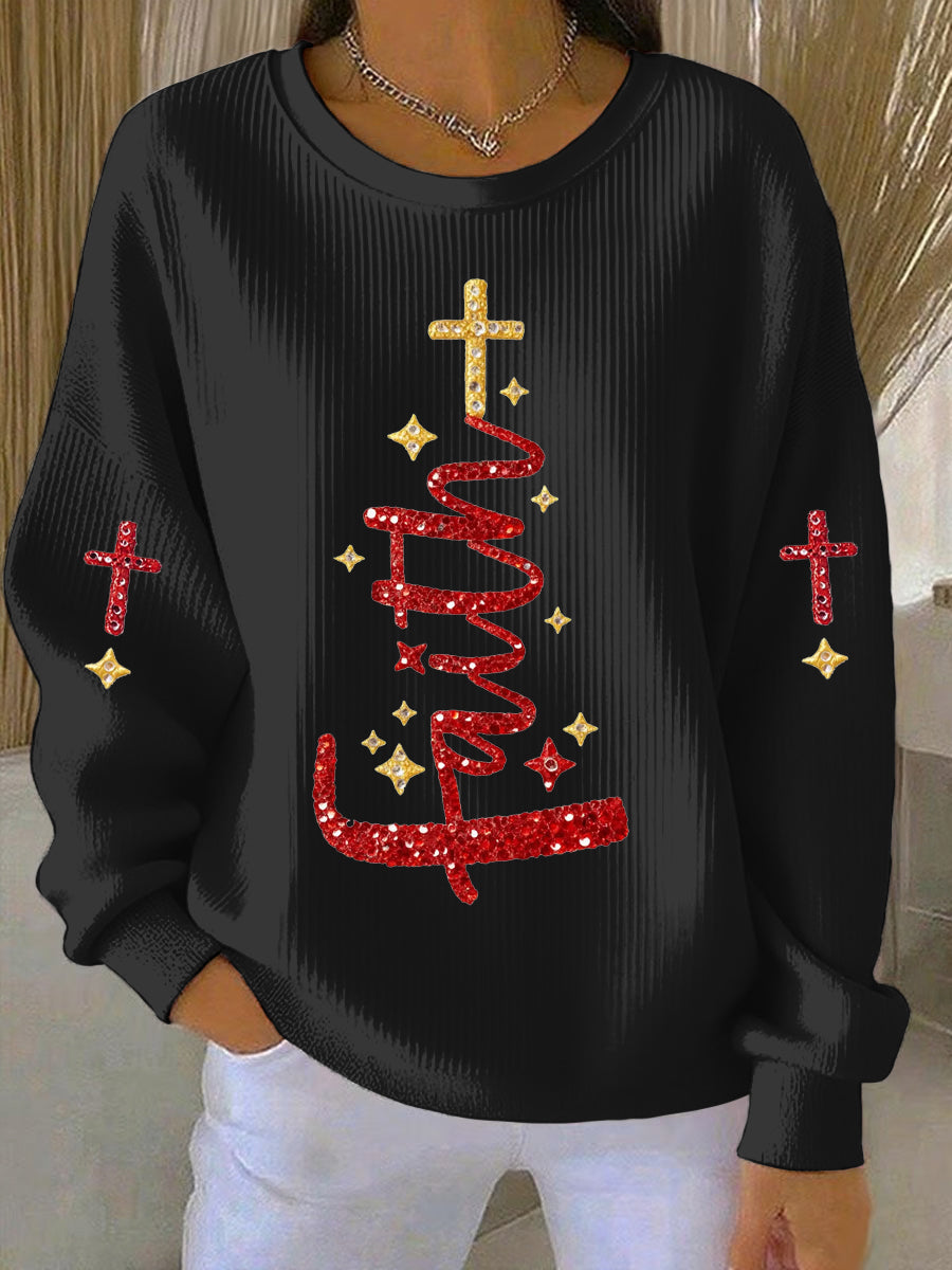 Women's Christmas Belief Print Casual Sweatshirt