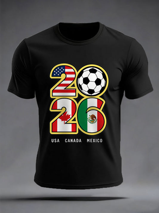 Men's 2026 Soccer Game Gift For Soccer Fans Casual Tee