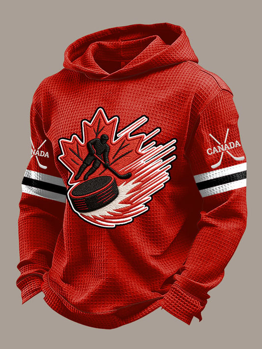 Men's Canadian Hockey Print Casual Long-Sleeved Top