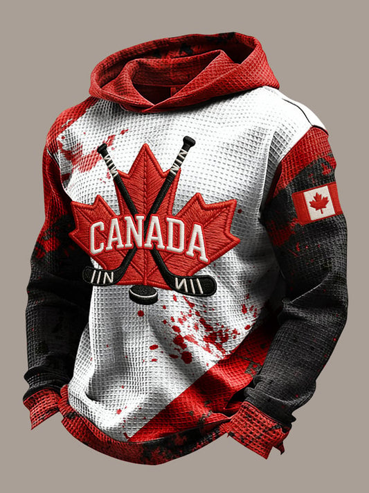 Men's Canadian Ice Hockey Printed Hoodie