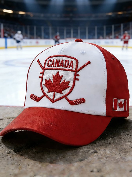 Canadian Ice Hockey Print Baseball Cap