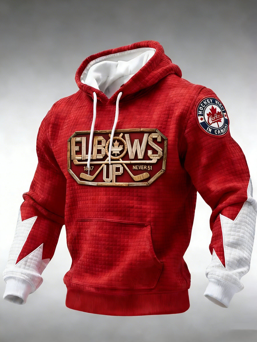 Men's Elbows Up Canadian Hockey Hoodie