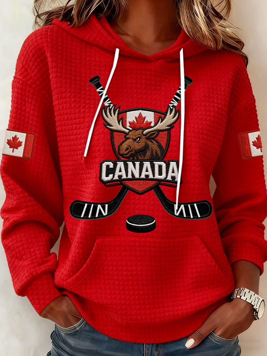 Women's Canada Hockey Print Hoodie