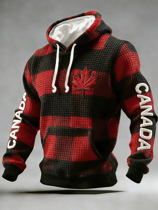 Men's Vintage Canadian Ice Hockey Print Hoodie