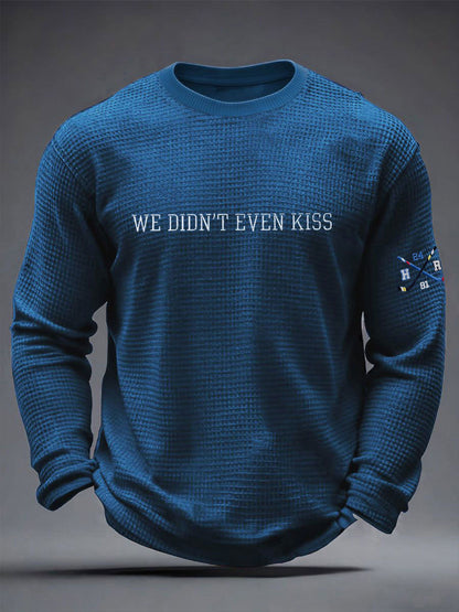 Men's Hockey Waffle Print Casual T-Shirt