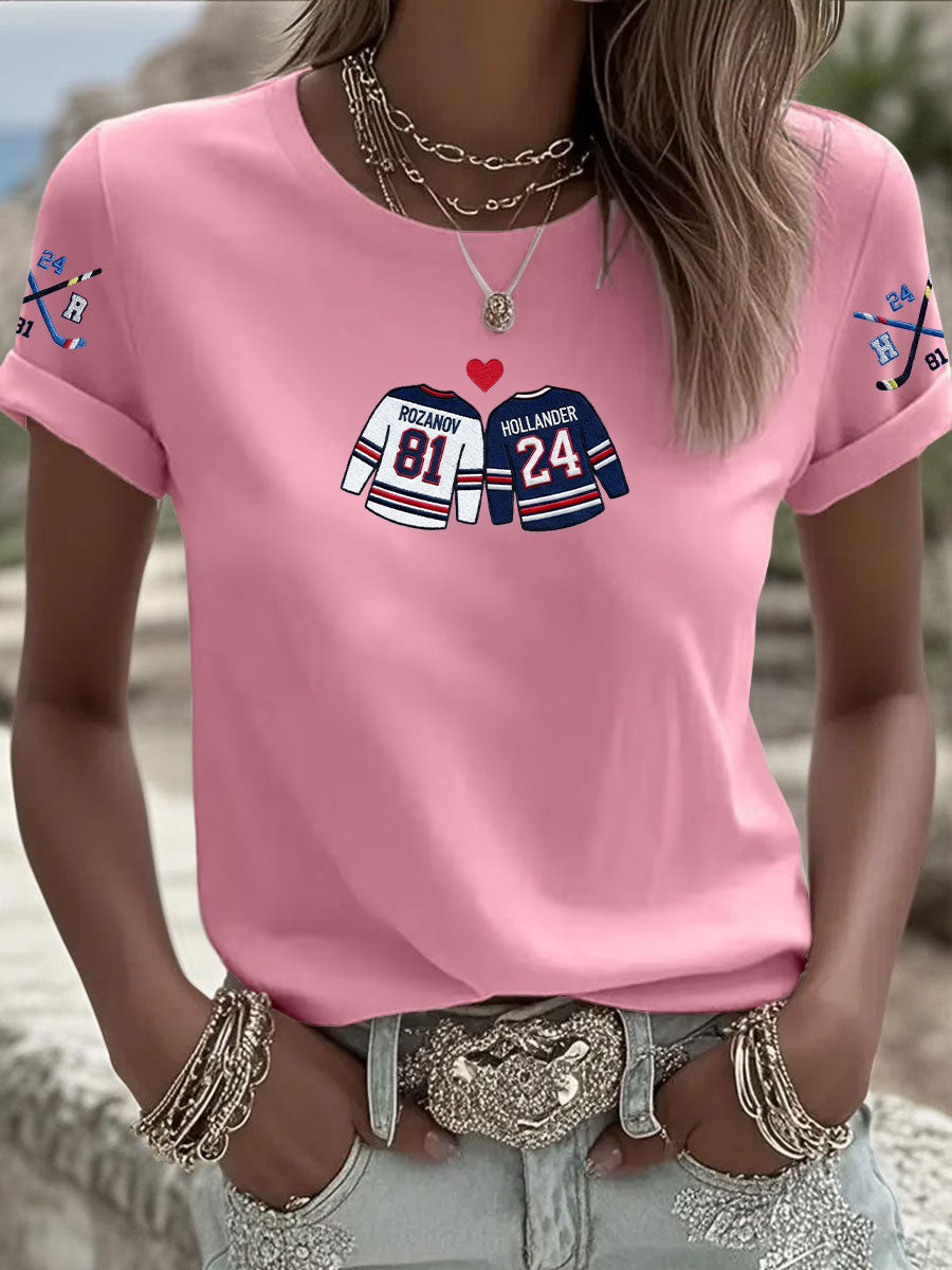 Women's Hockey Print Casual T-shirt