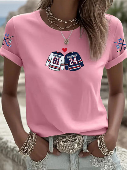 Women's Hockey Print Casual T-shirt