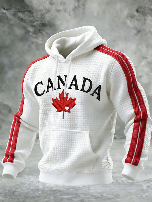 Men's Winter I Love Canada Printed Hooded Sweatshirt