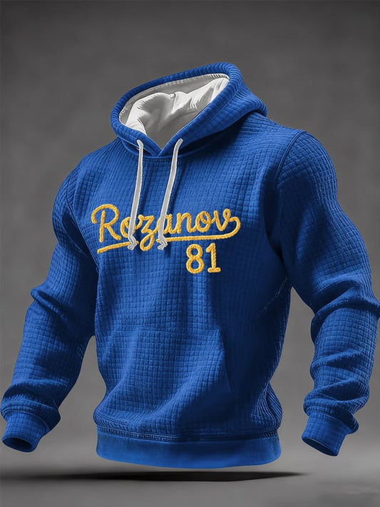 Men's Vintage Romantic Ice Hockey Print Hoodie