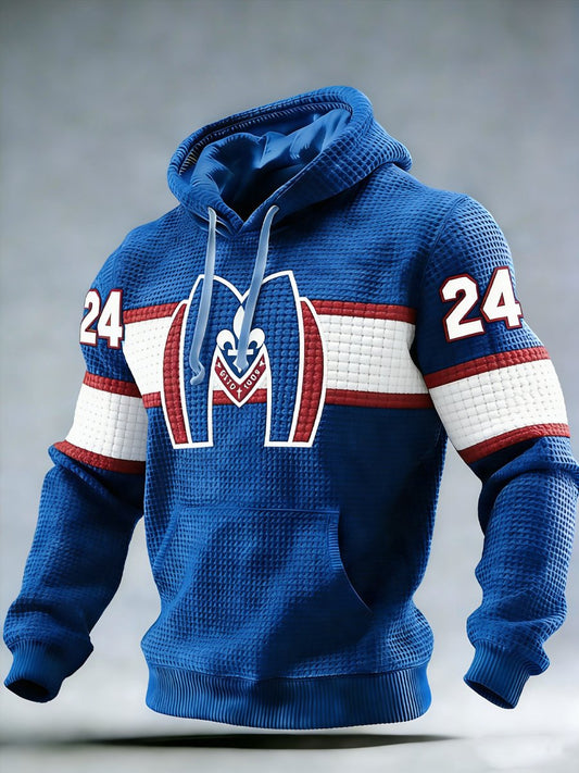 Men's Vintage Romantic Ice Hockey Print Hoodie