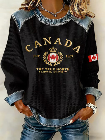 Women's Canada Printed Casual Top