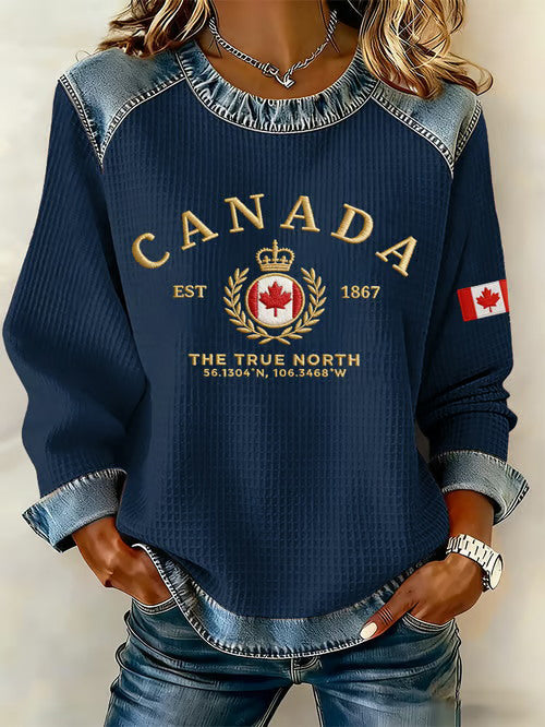 Women's Canada Printed Casual Top