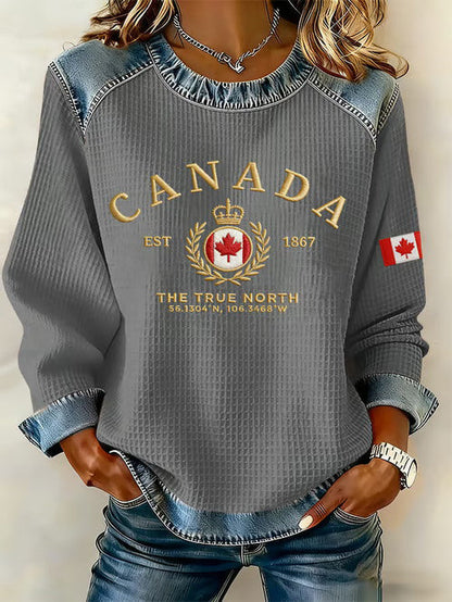 Women's Canada Printed Casual Top