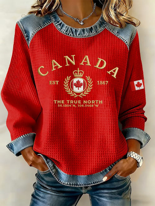 Women's Canada Printed Casual Top