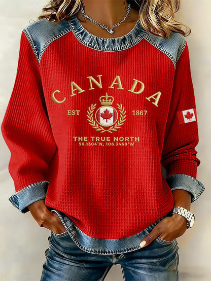 Women's Canada Printed Casual Top