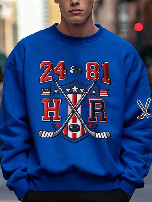 Men's Hockey Romance Print Casual Sweatshirt