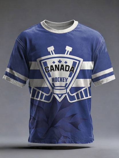 Men's Canada Hockey Printed Casual T-Shirt