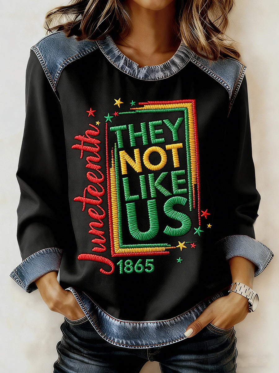 Women's Black History Month Printed Collar Long Sleeve Hoodie