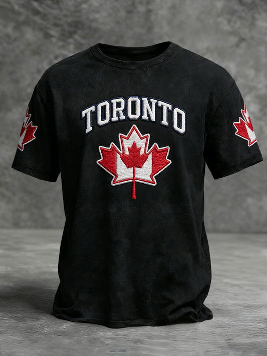 Retro Canadian Toronto Basketball Commemorative Casual T-Shirt