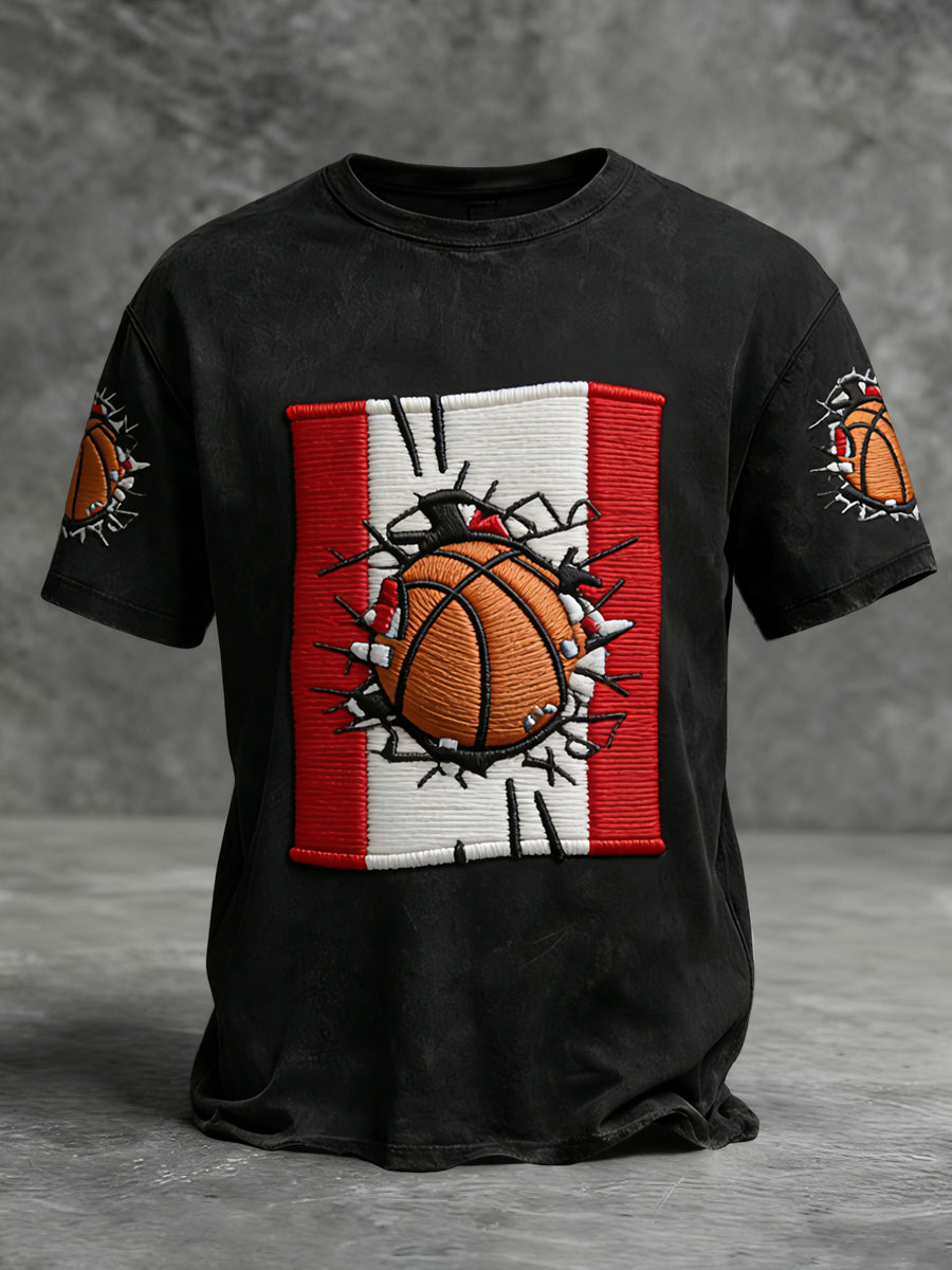 Retro Canadian Basketball Commemorative Casual T-Shirt