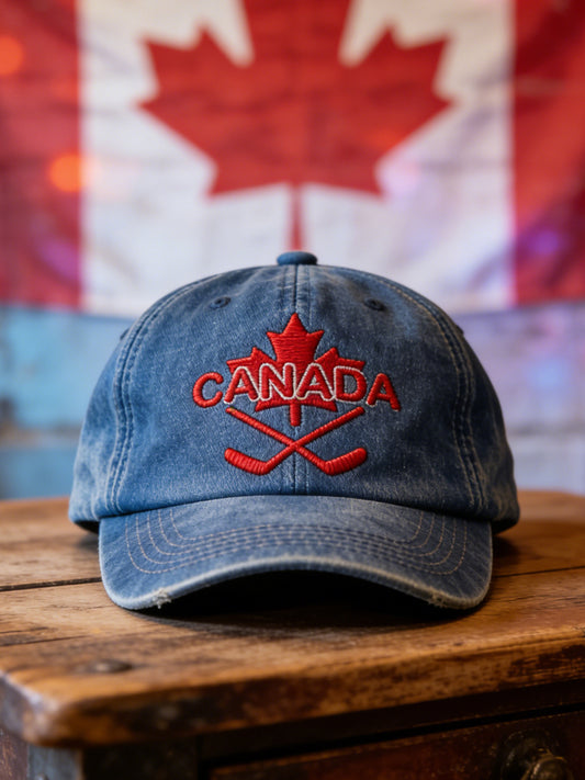 Retro Canadian Hockey Maple Leaf Casual Baseball Cap
